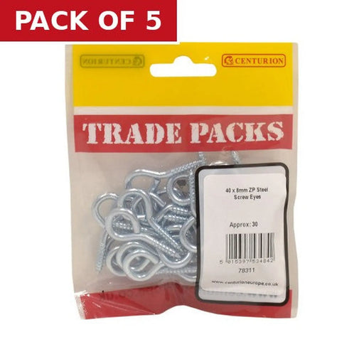 Steel Screw Eyes - Zinc Plated - 40 x 3.6mm - (30 PK) - Pack of 5
