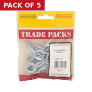 Steel Screw Eyes - Zinc Plated - 45mm x 4.3mm - (18 PK) - Pack of 5