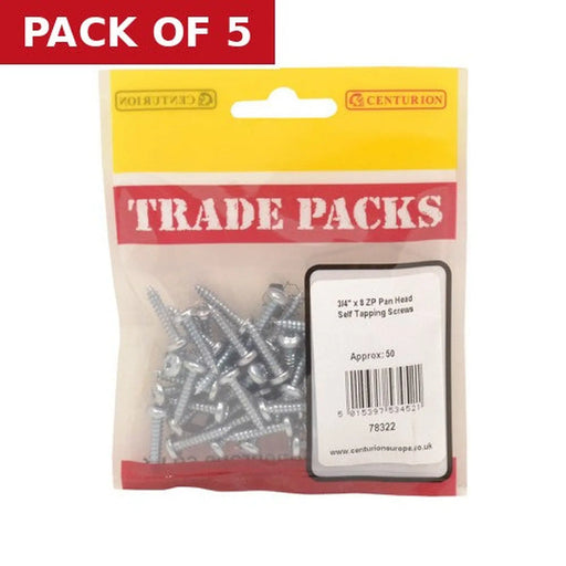 Pan Head Self Tapping Screws - Zinc Plated - 3/4" x 8 - (50 PK) - Pack of 5