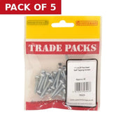 Pan Head Self Tapping Screws - Zinc Plated - 1" x 8 - (40 PK) - Pack of 5
