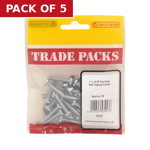 Pan Head Self Tapping Screws - Zinc Plated - 1" x 10 - (30 PK) - Pack of 5