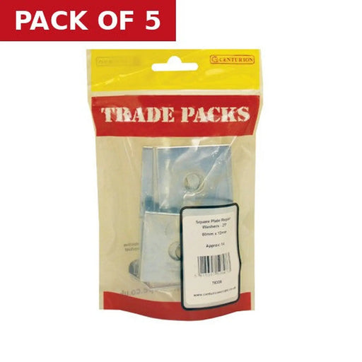 Square Plate Repair Washers - Zinc Plated - 50mm x 12mm - (14 PK) - Pack of 5