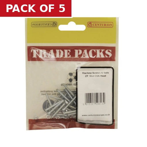 Machine Screws & Nuts - Zinc Plated - Slot CSK Head - M4 x 25mm - - Pack of 5