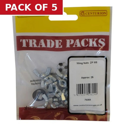 Wing Nuts - Zinc Plated - M5 - (25 PK) - Pack of 5