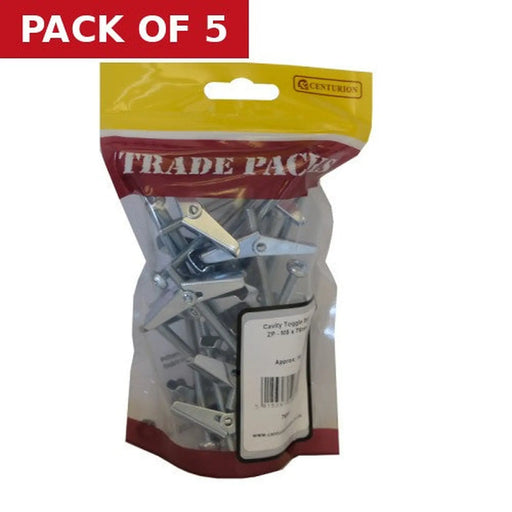 Cavity Toggle Bolt - Zinc Plated - M5 x 75mm - (15 PK) - Pack of 5