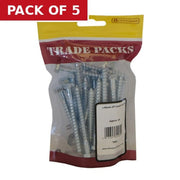 Coach Screws M8 x 80mm - Zinc Plated - Packs of 25 - Pack of 5