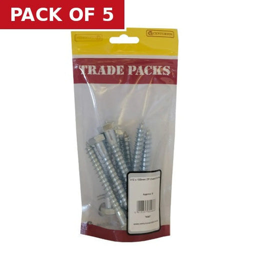 Coach Screws - M12 x 100mm - Zinc Plated - Pack of 8