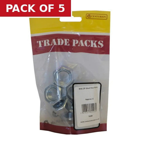 Steel Hex Nuts - Zinc Plated - M20 - Pack of 6