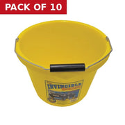 Bucket - Yellow Heavy Duty Builders - 15 Litre - Pack of 10