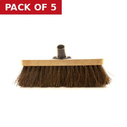 Bassine Broom Head with Plastic Socket, 12” - Pack of 5