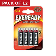 Eveready S4028 AA Super Zinc Batteries, 4 Pack - Pack of 12