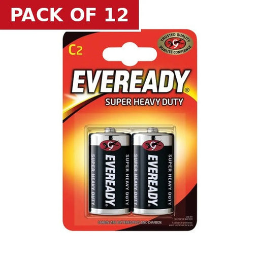Eveready S3952 C Super Zinc Batteries, 2 Pack - Pack of 12