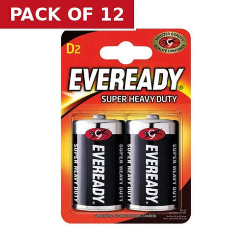 Eveready S3974 D Super Zinc Batteries, 2 Pack - Pack of 12