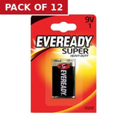 Eveready S3839 9V Super Zinc Batteries, Single - Pack of 12