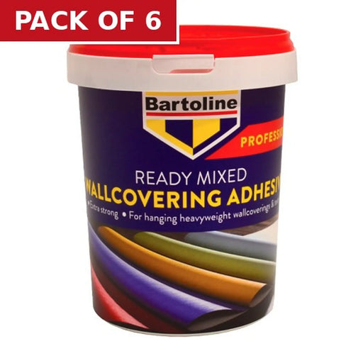 Bartoline Ready Mixed Wallcovering Adhesive, 1kg - Pack of 6