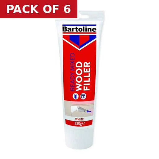 Bartoline Flexible Ready Mixed Wood Filler, White (330g) - Pack of 6