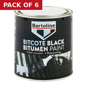 Bartoline Black Bitumen Paint, 1 Litre - Pack of 6