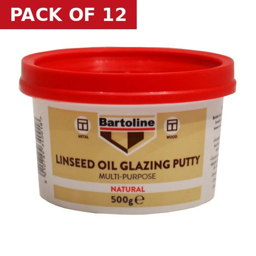 Bartoline Multi Purpose Linseed Oil Putty, Natural (500g) - Pack of 12
