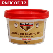 Bartoline Multi Purpose Linseed Oil Putty, Natural (1kg) - Pack of 12