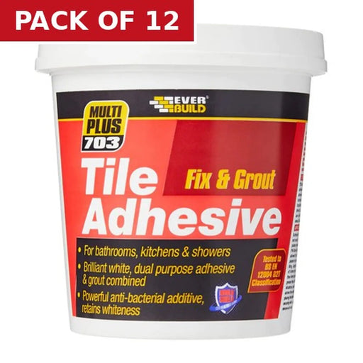 Everbuild Fix & Grout Tile Adhesive White (1.5kg) - Pack of 12