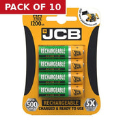 JCB Rechargeable AA Batteries, 4 Pack - Pack of 10