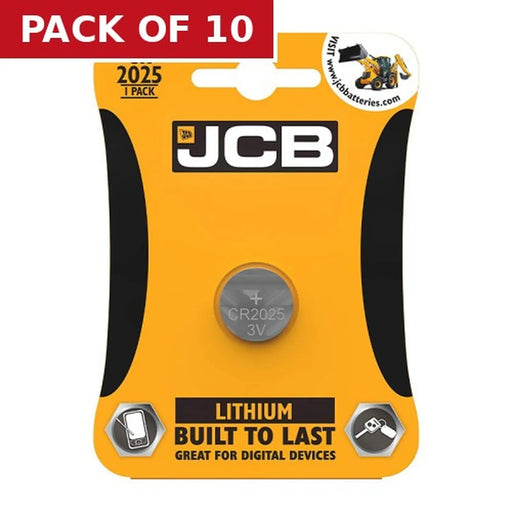 JCB Coin Cell Battery CR2025, Single - Pack of 10