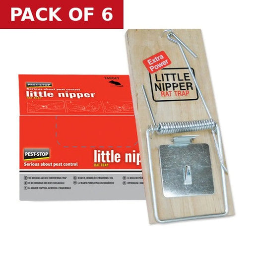 Pest-Stop Little Nipper Wooden Rat Trap - Pack of 6