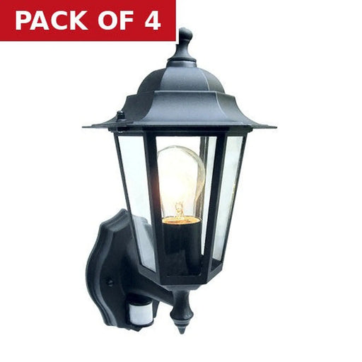 Outside Lantern Wall Light with PIR Sensor - Pack of 4