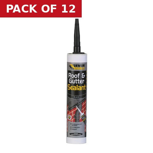 Everbuild Roof & Gutter Sealant Black (295ml) - Pack of 12
