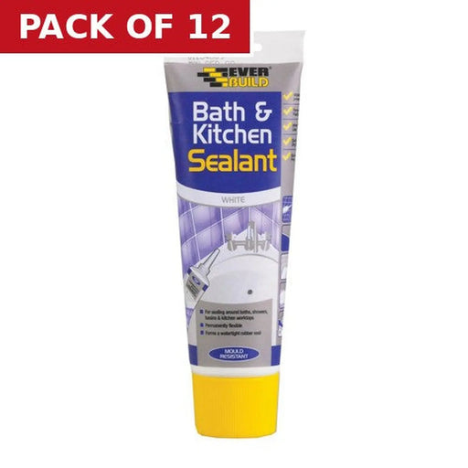 Everbuild Bath and Kitchen Sealant Easi Squeeze White (200ml) - Pack of 12