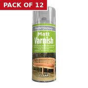 Paint Factory Varnish Paint, Clear Matt (400ml) - Pack of 12