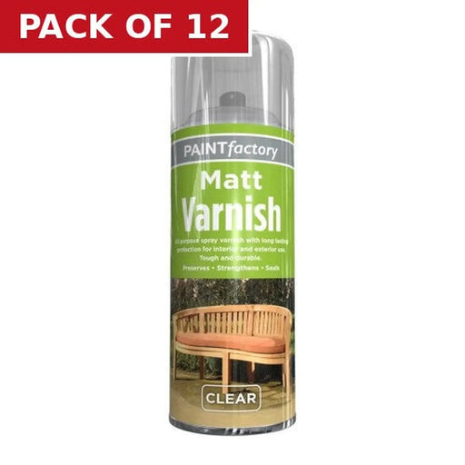 Paint Factory Varnish Paint, Clear Matt (400ml) - Pack of 12
