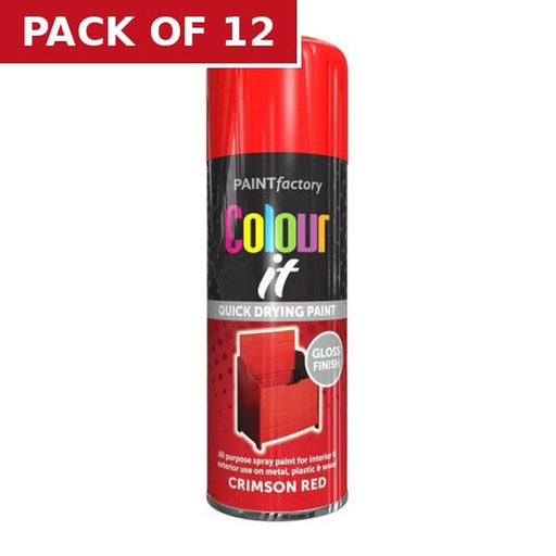 Paint Factory Colour It Gloss Paint, Red (400ml) - Pack of 12