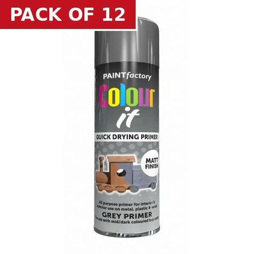 Colour It Primer Paint, Grey (400ml) - Pack of 12