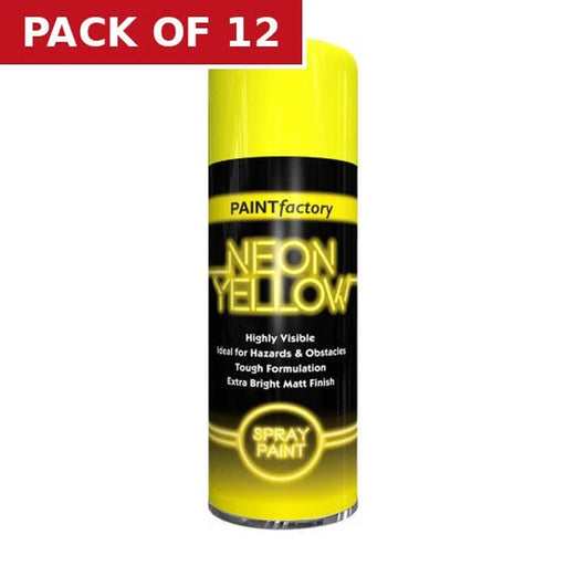 Paint Factory Fluorescent Paint, Yellow (400ml) - Pack of 12