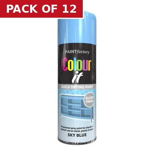Paint Factory Colour It Gloss Paint, Sky Blue (400ml) - Pack of 12