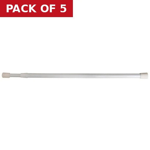 Renaissance White Twist Tension Rods 40-61cm - Pack of 5