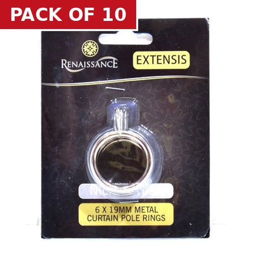 Renaissance Curtain Rings Brushed Nickel 6pk 19/16mm - Pack of 10