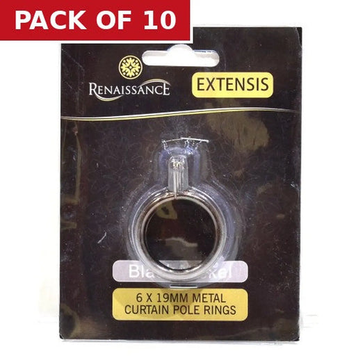 Renaissance Curtain Rings Black Nickel 6pk 19/16mm - Pack of 10