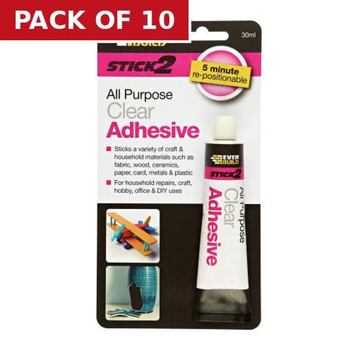 EverBuild All Purpose Clear Adhesive, 30ml - Pack of 10