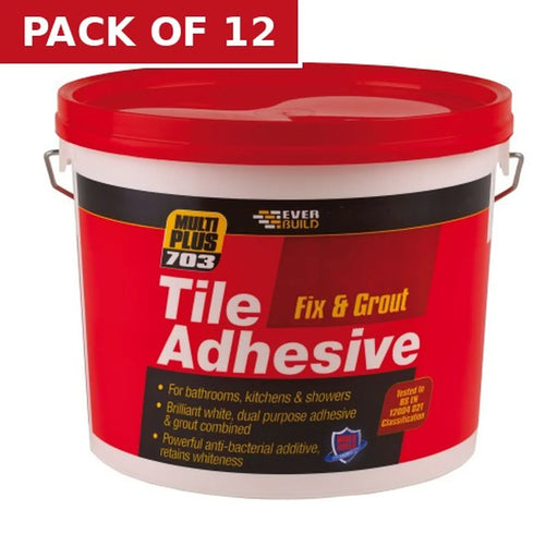 Everbuild Fix & Grout Tile Adhesive White (750g) - Pack of 12