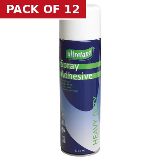 Spray Adhesive Heavy Duty, 500ml - Pack of 12