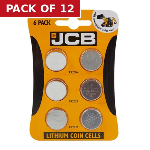 JCB Assorted Coin Cell Battery, 6 Pack - Pack of 12