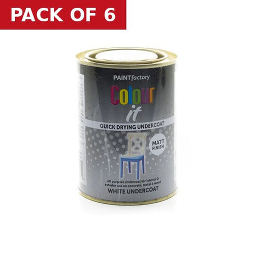 Colour It Undercoat Paint - White - Pack of 6