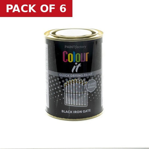 Colour It Iron Gate Paint - Black - Pack of 6
