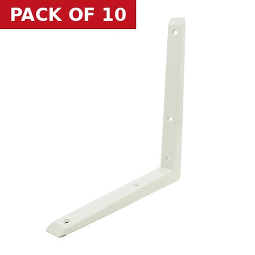 Mitred Shelf Brackets, White Finish, 200mm - Pack of 10