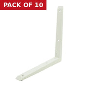 Mitred Shelf Brackets, White Finish, 250mm - Pack of 10