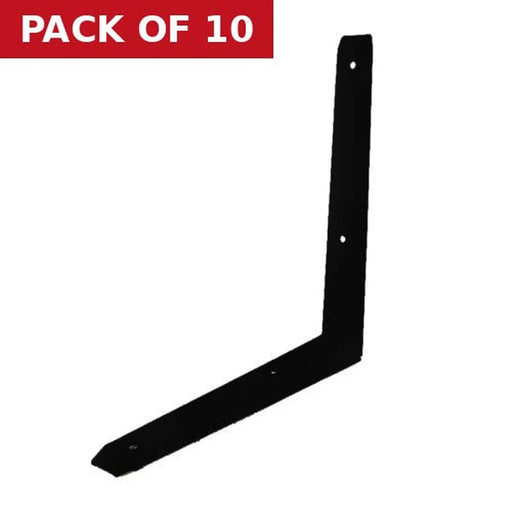 Mitred Shelf Brackets, Black Finish, 200mm - Pack of 10