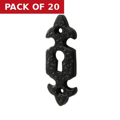 Fleur De Lys Escutcheon, Black 75mm - Pack of 20