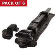 Door Bolts, Black, 200mm - Pack of 6